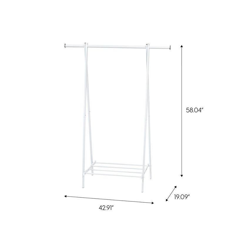 IRIS USA Clothes Rack for Hanging Clothes with Shelf, Freestanding Clothing Rack, White