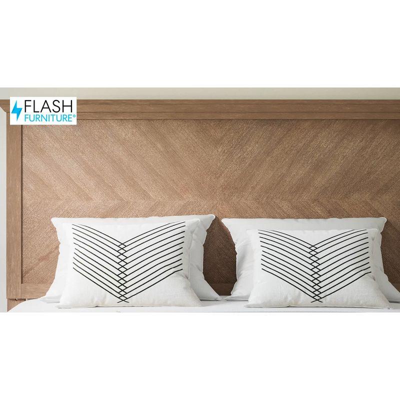 Fiona Light Brown Wood and Metal Queen Headboard