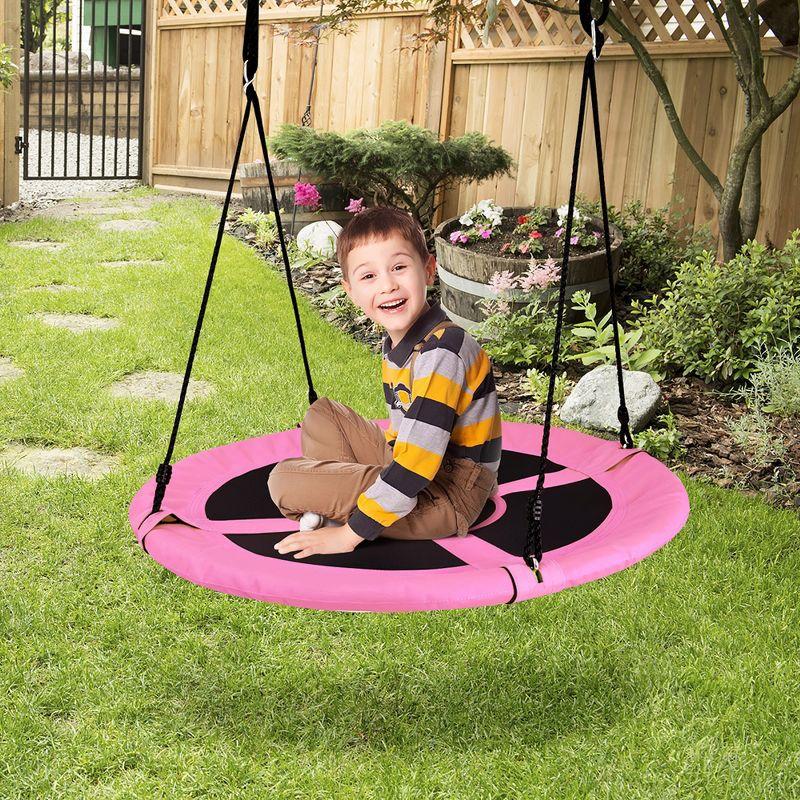Costway Goplus 40'' Flying Saucer Tree Swing Indoor Outdoor Play Set Kids Christmas Gift Green