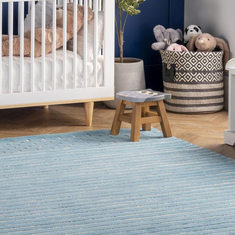 Nuloom Mandia Striped Wool Area Rug, 4' x 6', Baby Blue