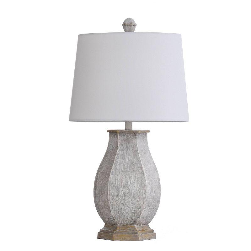 Basilica Table Lamp Blue with White Hardback Shade - StyleCraft: Polyresin, UL Listed, 30" Height