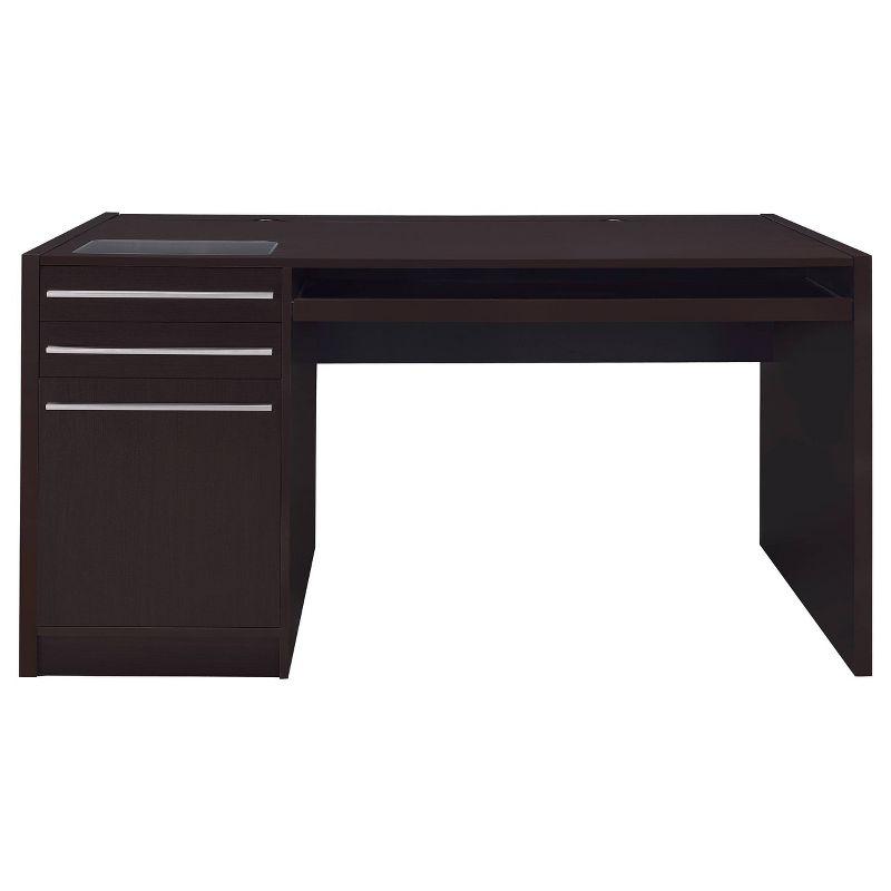 Halston 3 Drawer Office Desk Cappuccino - Coaster