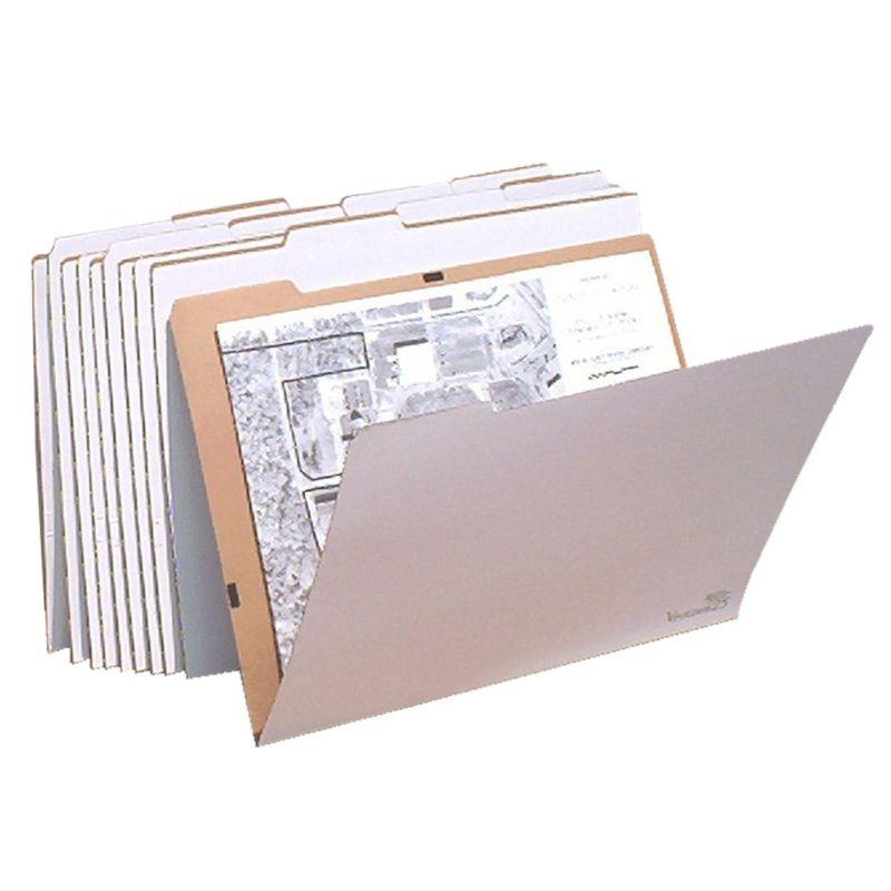 Gray Corrugated Cardboard Vertical File Folders, Pack of 10