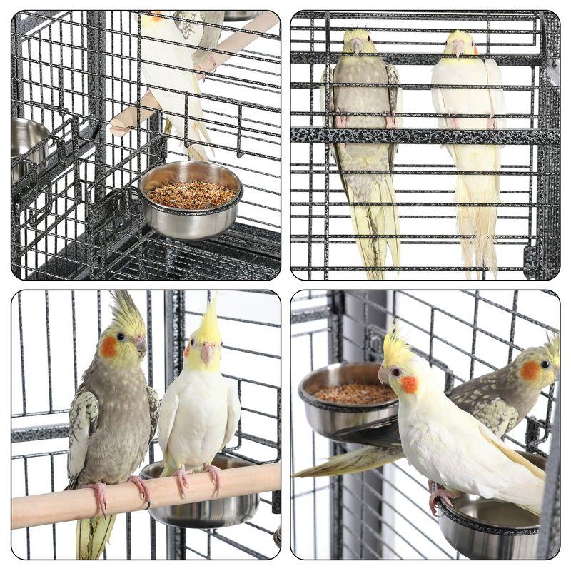 Yaheetech 63"H Open Playtop Extra Large Bird Cage Parrot Cage Black