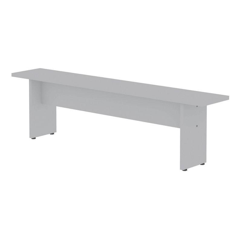 3pc Nomad 67.91" Modern Dining Set White - Manhattan Comfort: Rustic Charm, MDF, Seats 6