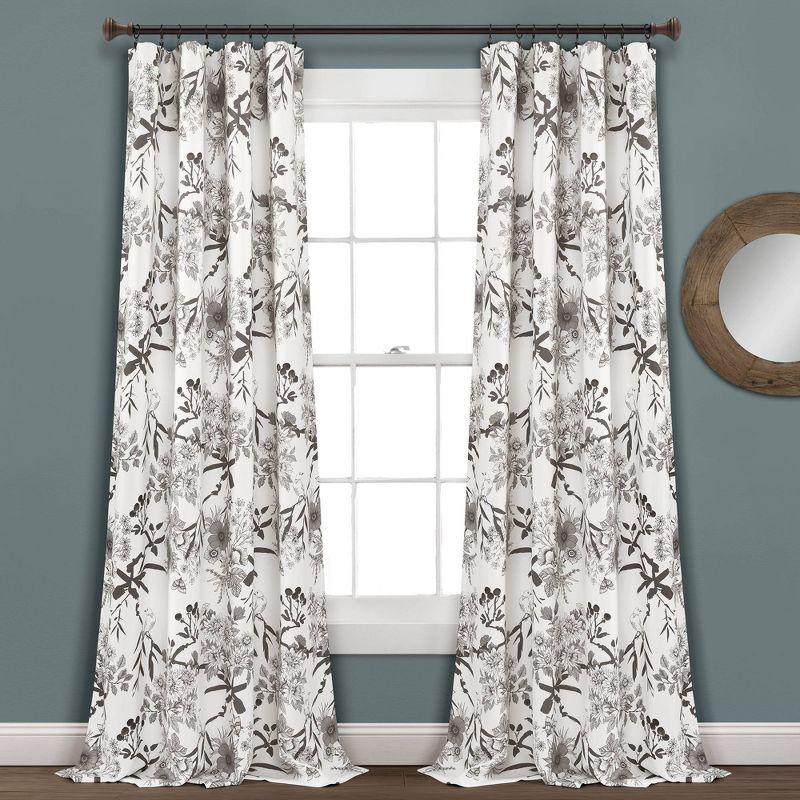 Botanical Garden Polyester Room Darkening Curtain Pair (Set of 2)