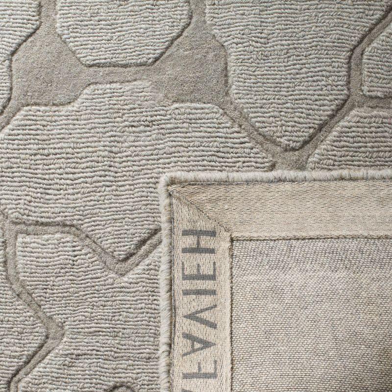 Gray Hand-Tufted Wool Rectangular Area Rug 4' x 6'