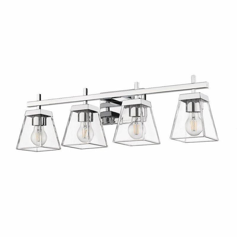 Lauren Chrome 4-Light Vanity with Clear Glass Shades