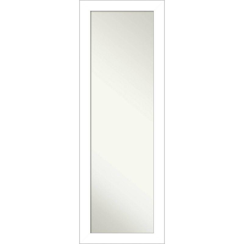 Contemporary Satin White Full-Length Over-the-Door Mirror