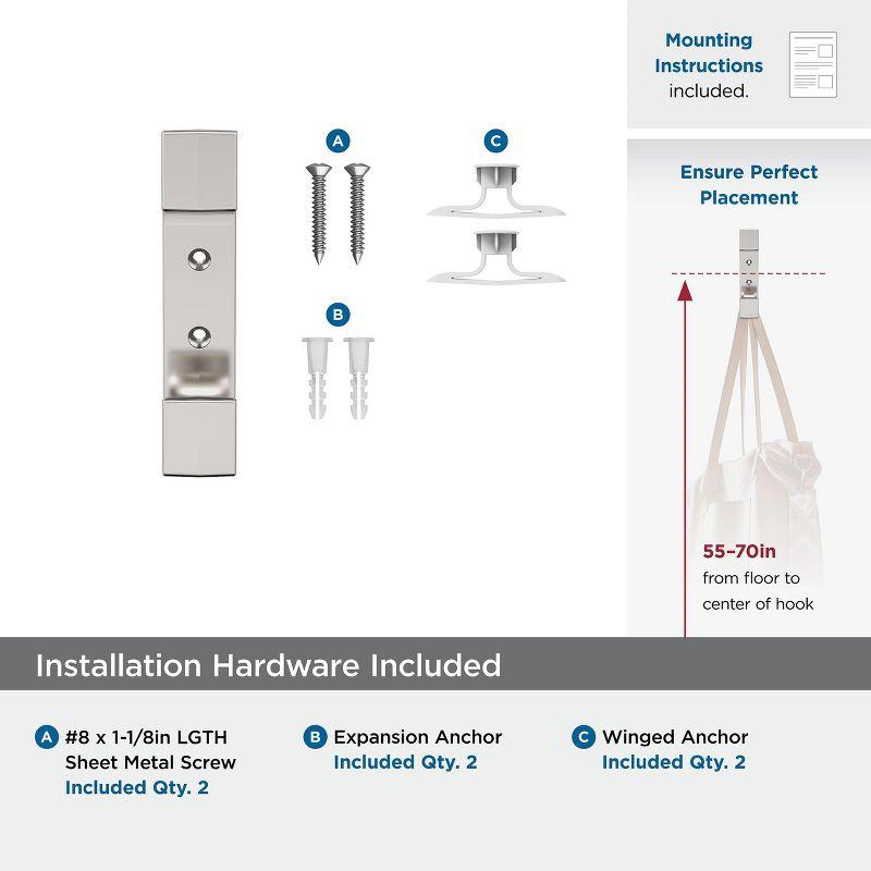 Bray Contemporary Double Prong Decorative Wall Hook