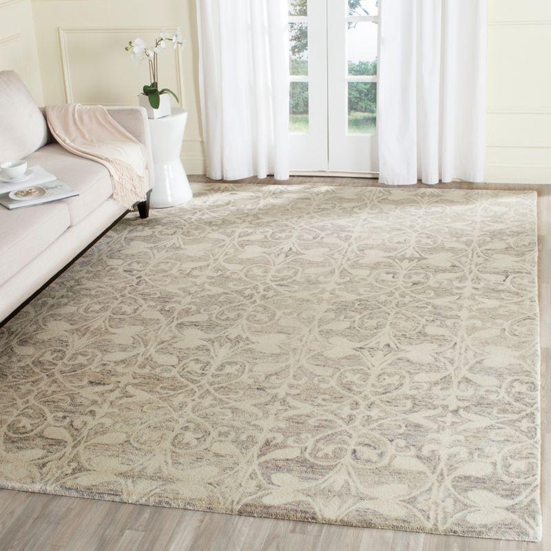 Gray and Ivory Hand-Tufted Wool 8' x 10' Area Rug