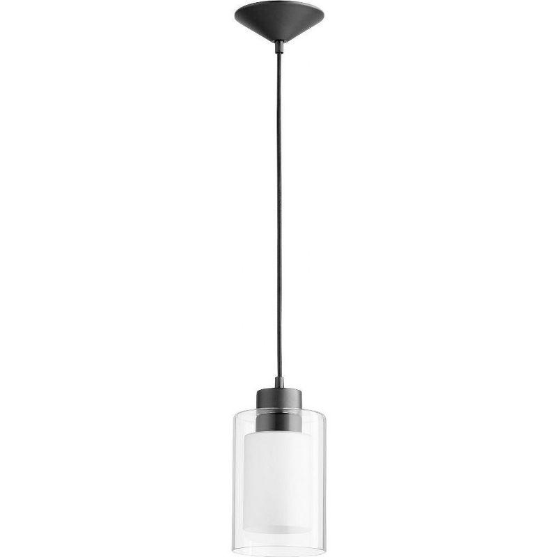 Noir Satin Nickel and Glass 1-Light Pendant