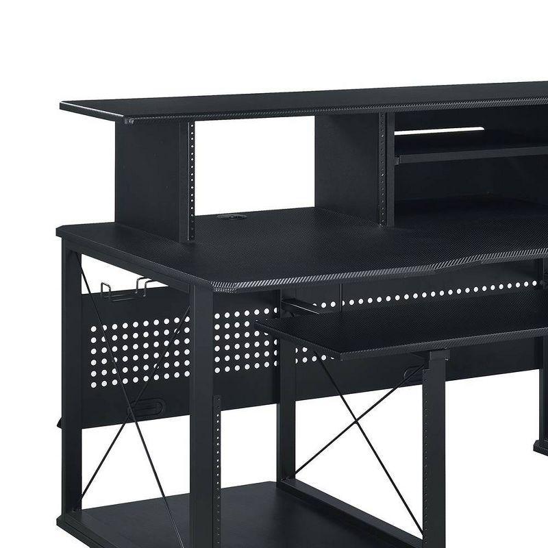 Acme Furniture Megara 72" Decorative Bookshelf Cherry and Black: Sturdy Metal Frame, Wood Composite Surface, Open Storage Shelf