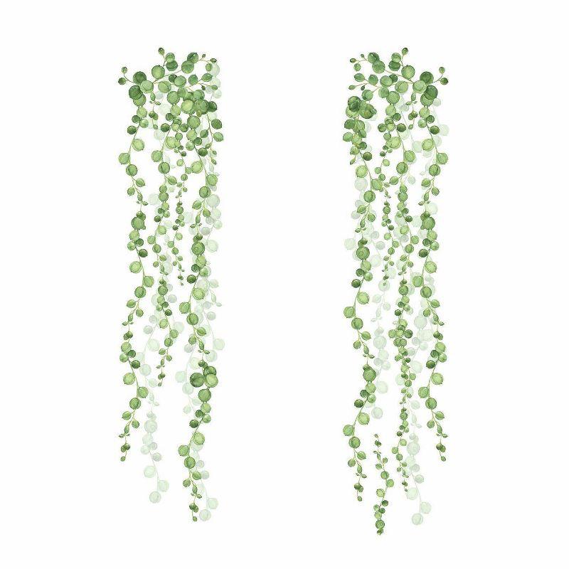 36.5" x 9" String of Pearls Vine Peel and Stick Wall Decal - RoomMates: Removable, Modern Botanical Decor