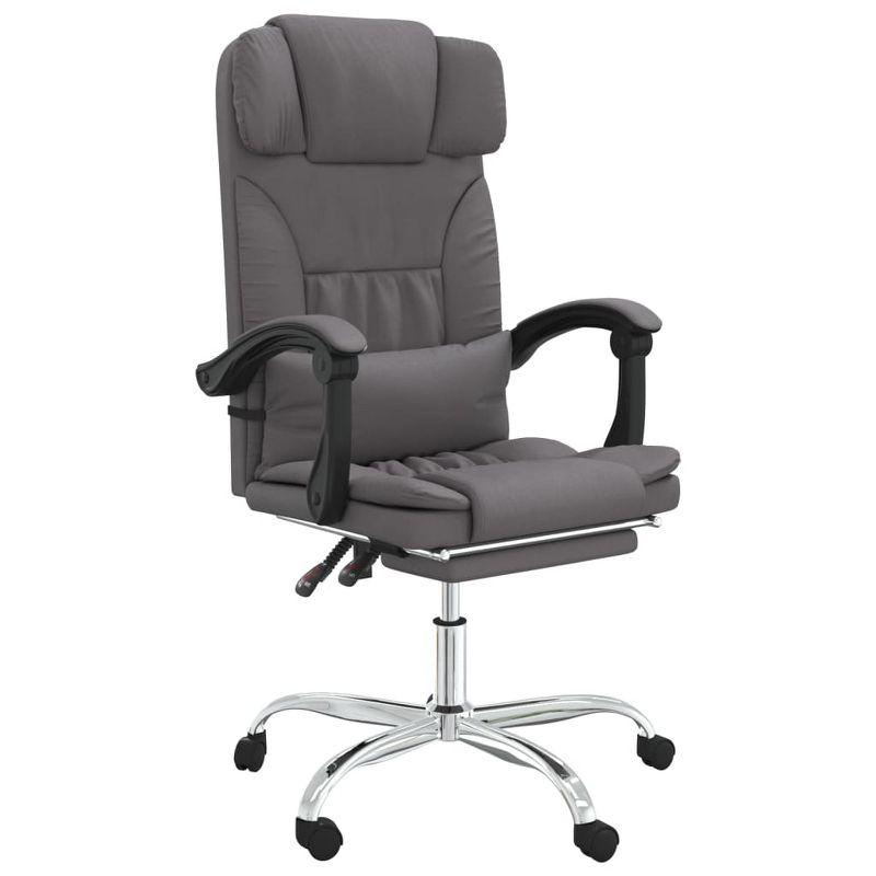 vidaXL Massage Reclining Office Chair Gray Faux Leather