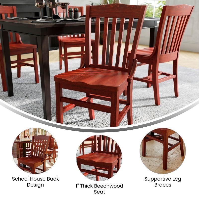 Flash Furniture HERCULES Series Finished School House Back Wooden Restaurant Chair