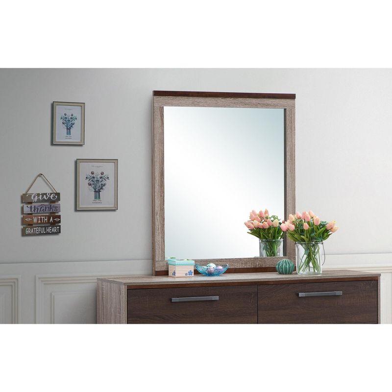 Passion Furniture 32 in. x 39.5 in. Classic Rectangle Framed Dresser Mirror