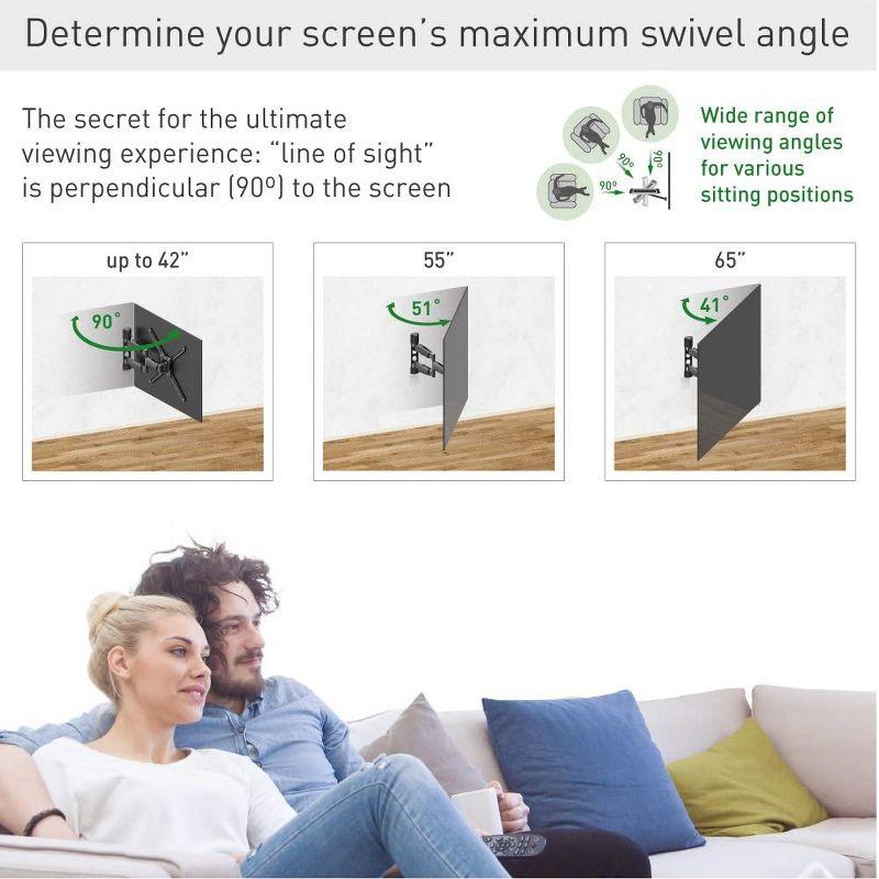 Barkan 13" - 65" Long TV Wall Mount. Full Motion - Extension, Swivel & Tilt