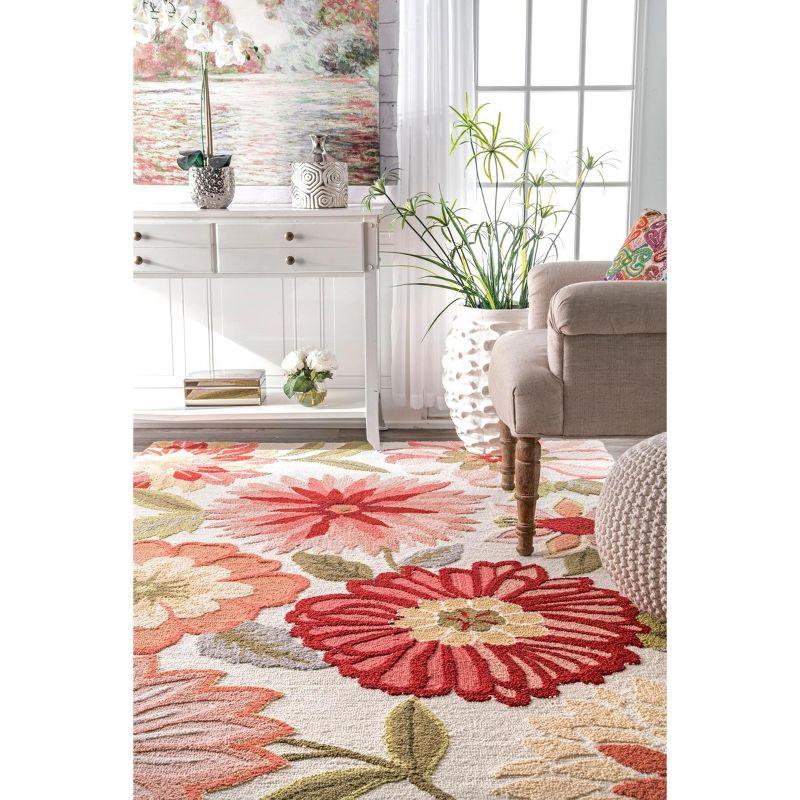 Nuloom Palm Springs Floral 8x10 Indoor Area Rug for Living Room Bedroom Dining Room Kitchen, Pink/Multicolor