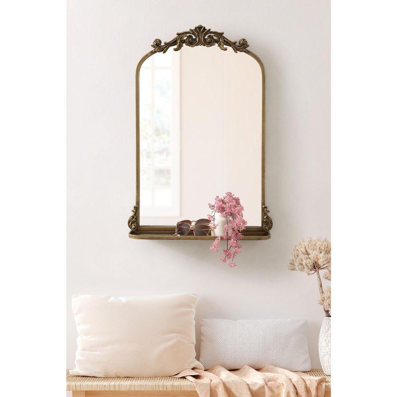 Kate and Laurel Arendahl Functional Mirror with Shelf - Gold, 21x32