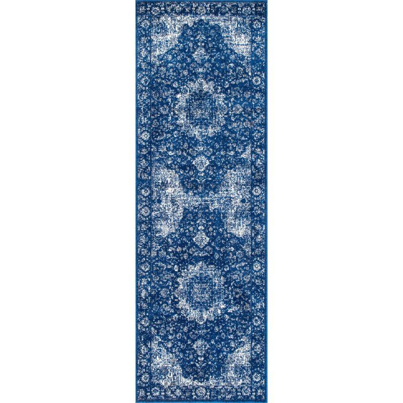 Elysian Dark Blue Synthetic 34" Reversible Area Rug