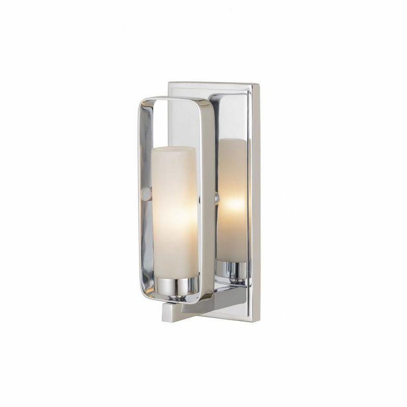 Chrome and Opal Glass Modern Wall Sconce