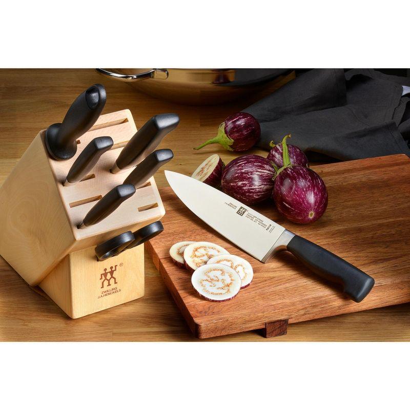 Zwilling Four Star 8-Piece Knife Block Set with Natural Wood