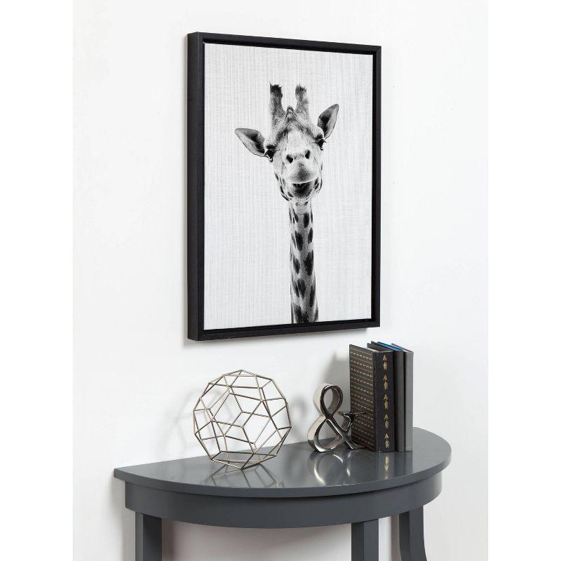 18" x 24" Sylvie Giraffe Framed Canvas by Simon Te Tai Black - Kate & Laurel All Things Decor
