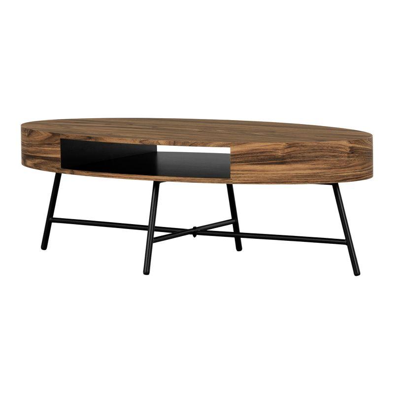 Urban Chic Oval Acacia Wood Coffee Table with Metal Legs