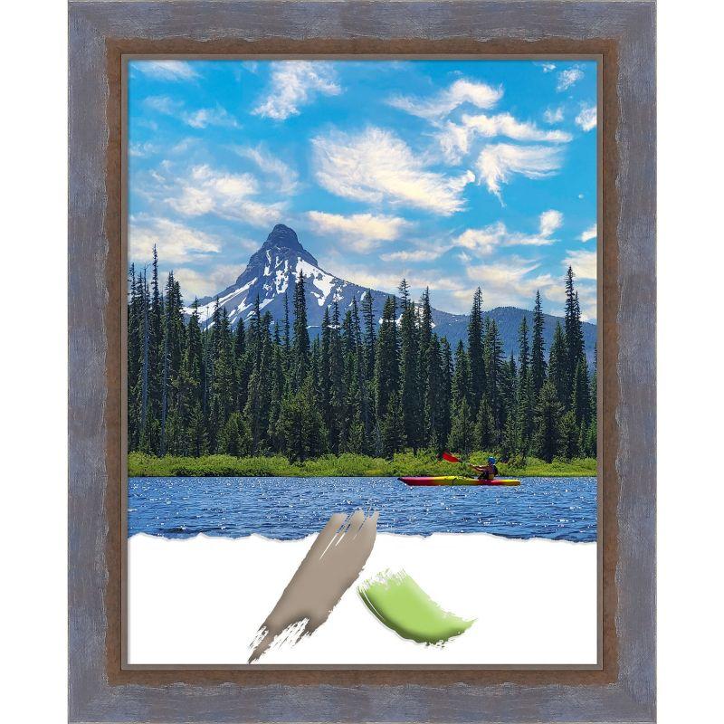 Two-Tone Blue and Copper Pine Wood Wall Picture Frame