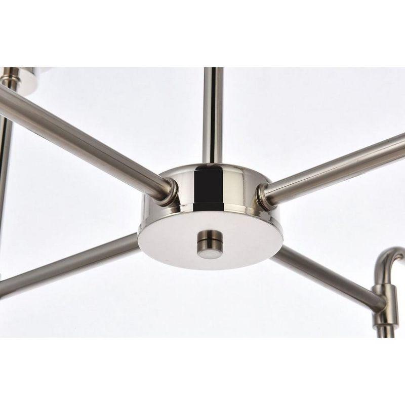 Elegant Lighting Hanson 8 lights pendant in polished nickel with clear shade