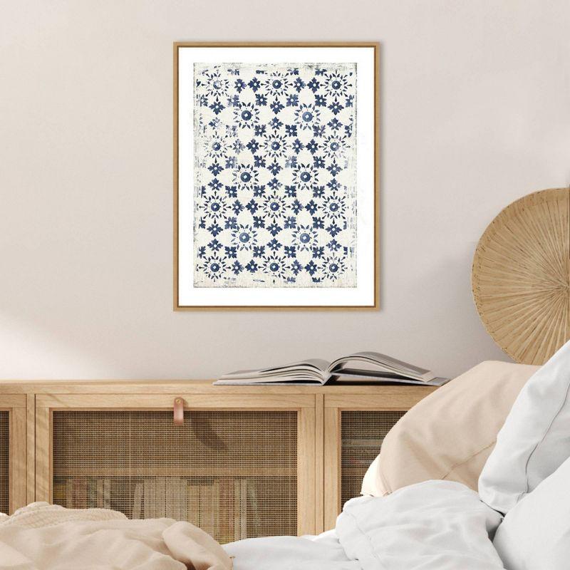 18" x 24" Navy Geo III by Aimee Wilson Framed Canvas Wall Art - Amanti Art: Vintage-Inspired, Hand-Stretched, Sawtooth Back Mount