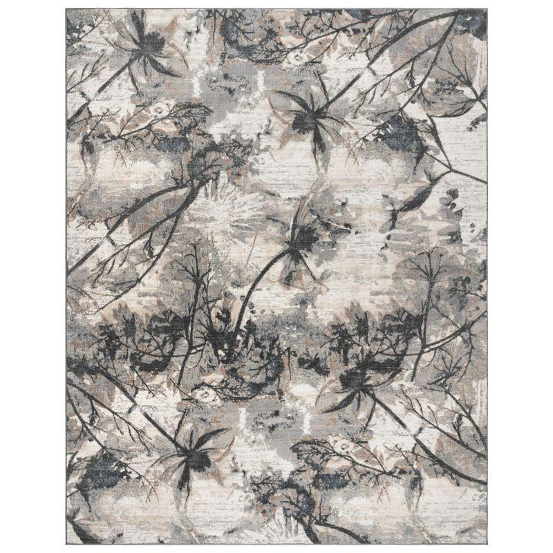 Gray Abstract Tufted Washable Reversible 5' x 7' Synthetic Rug