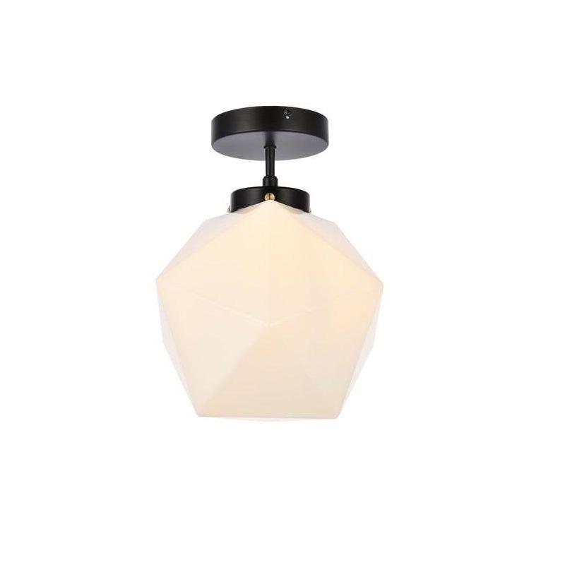 Elegant Lighting Lawrence 1 light black and white glass flush mount