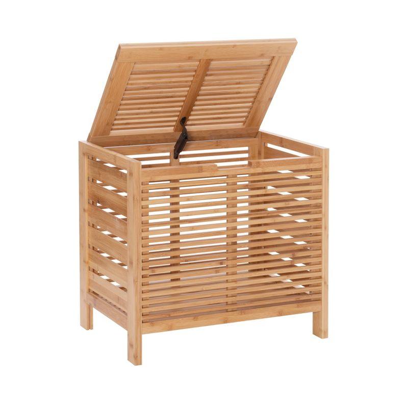 Bracken Natural Bamboo Upright Hamper with Safety Lid