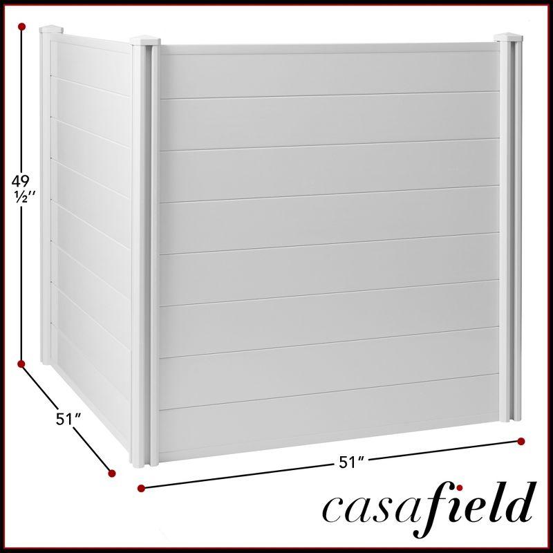 Casafield White 48" x 48" Vinyl Privacy Screen Fence Panel