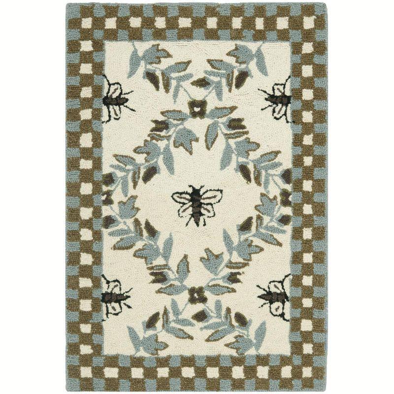 Chelsea HK55 Hand Hooked Accent Rug - Ivory/Light Blue - 1'8"x2'6" - Safavieh.