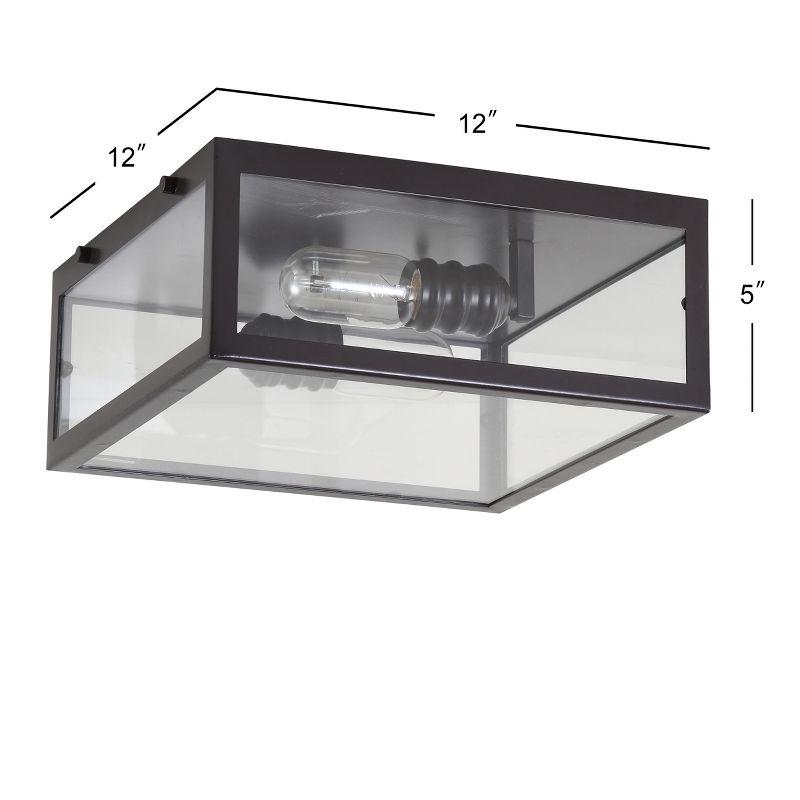 Grayson 12" Oil Rubbed Bronze and Clear Glass LED Flush Mount