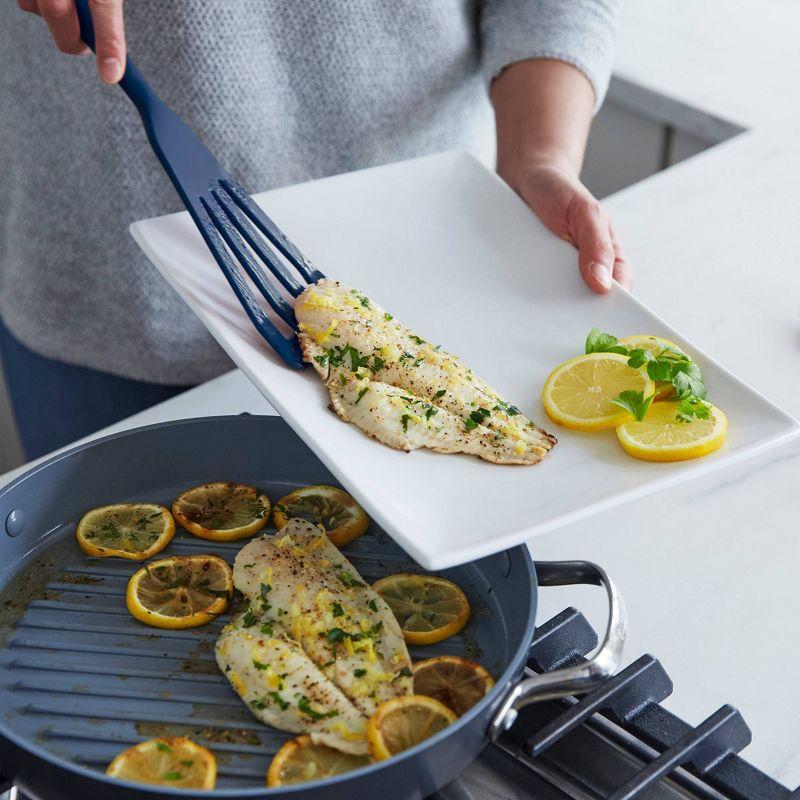 GreenPan 3pc Platinum Silicone Tools Utensil Set Oxford Blue:  Dishwasher-Safe, Steel & Silicone, Lifetime Warranty