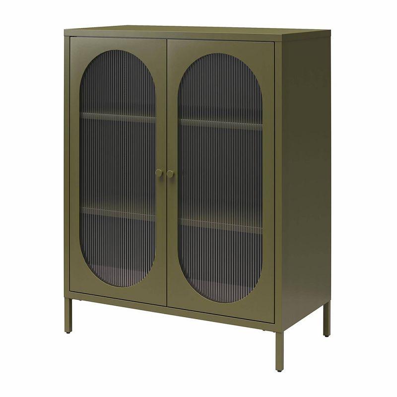 Luna 39.96'' Tall Accent Cabinet with Fluted Glass