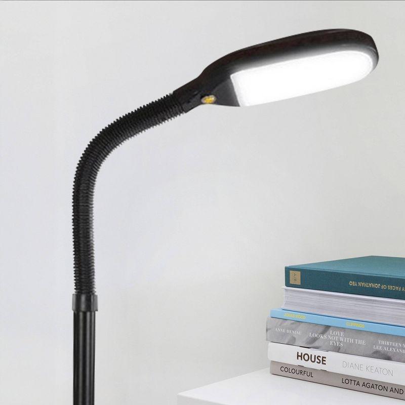 Brightech Litespan 53 in. Industrial Dimmable LED Floor Lamp with Height Adjustable Gooseneck Head