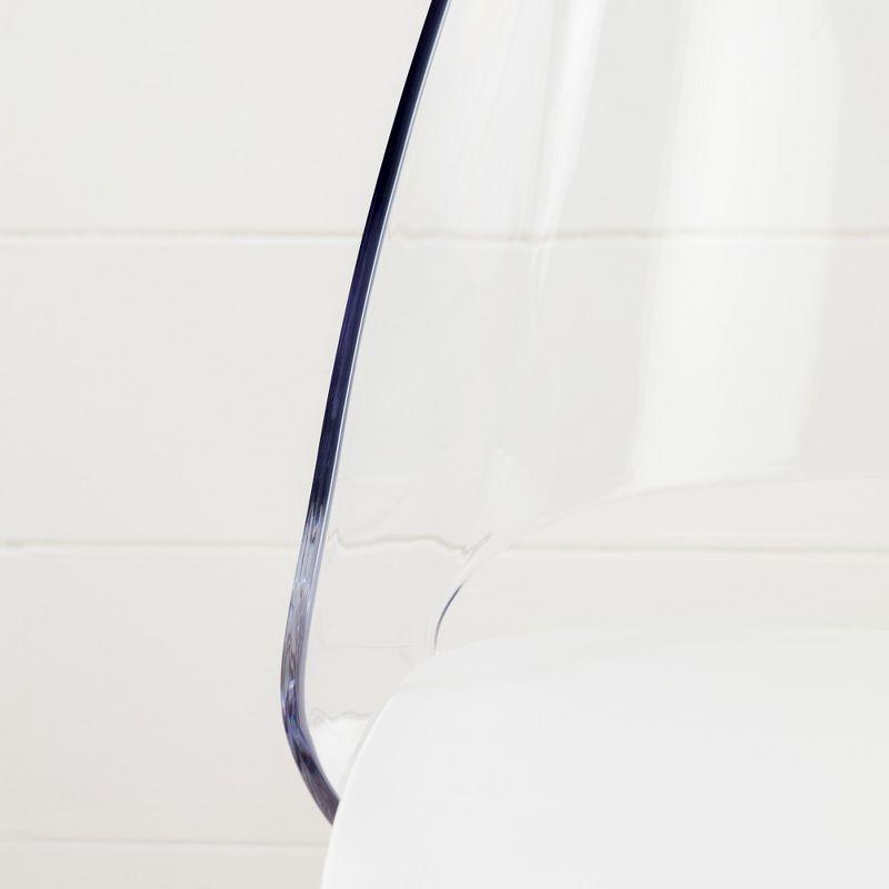 George Oliver South Shore Mid-Century Modern Eiffel Office Chair With Wooden Legs, Clear/White