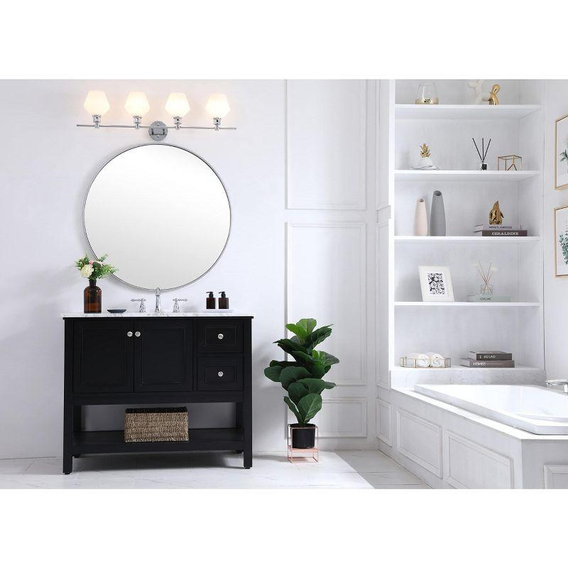 Elegant Lighting Gene 4 light Brass and Frosted white glass Wall sconce