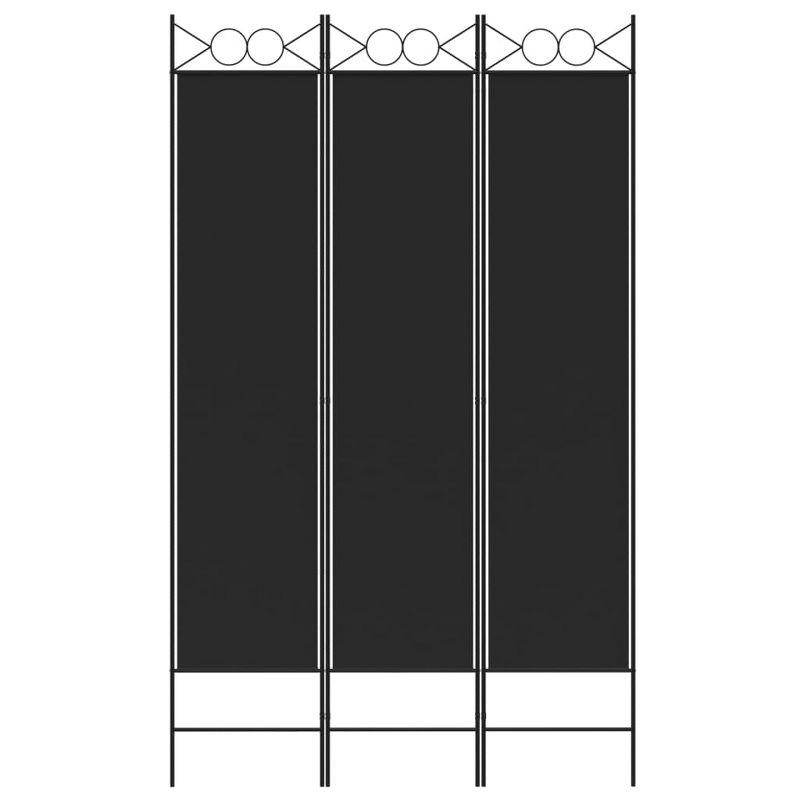 vidaXL 3-Panel Room Divider - Black 47.2"x78.7" Fabric - Versatile Decorative Screen for Indoor Privacy, Sunlight Blocker, Easy to Install and Store