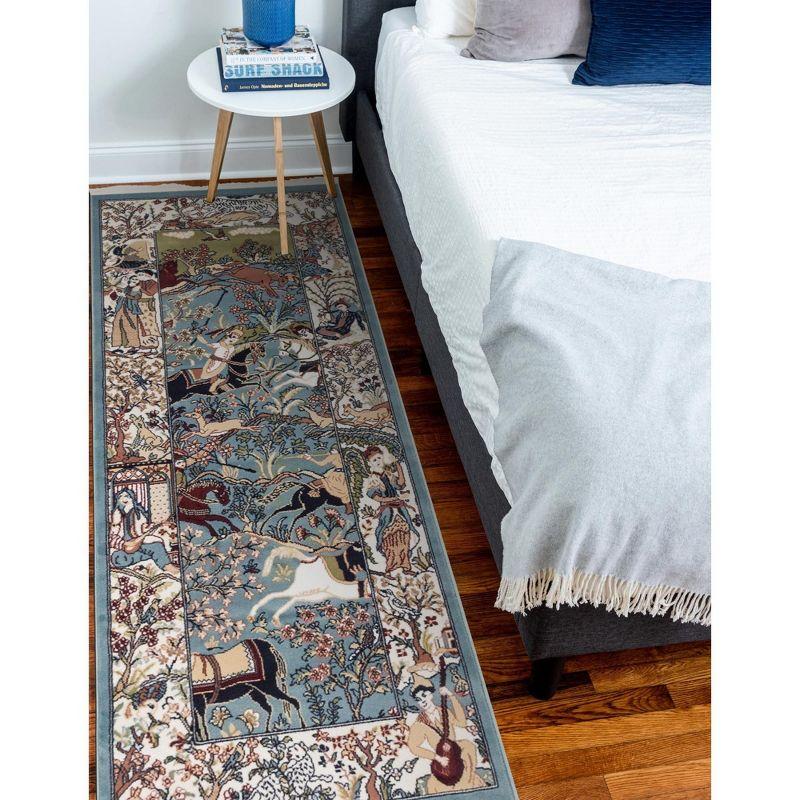 Unique Loom Narenj Birmingham Area Rug ,Blue ,3'x13'