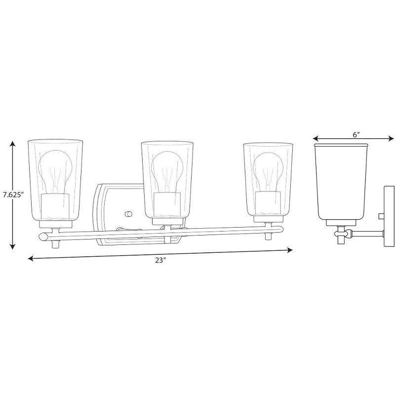 Progress Lighting Adley 3-Light Bath Vanity in Brushed Nickel with Clear Glass Shades