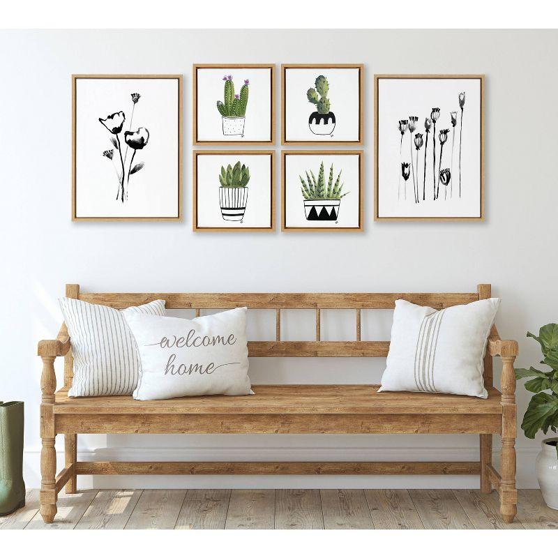 Kate & Laurel All Things Decor 18"x24" (Set of 2) Sylvie Wildflowers and Seed Pods by Teju Reval Framed Wall Canvas Set Natural