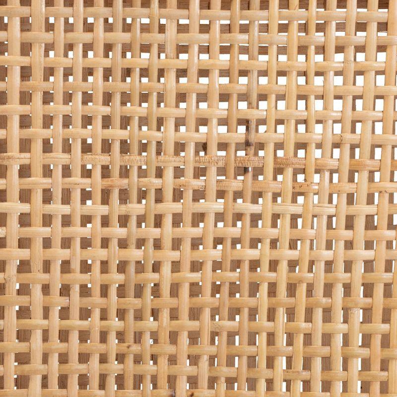 Arthur Wood and Rattan Counter Height Barstool Natural/Walnut - bali & pari: Bohemian Style, No Assembly Required