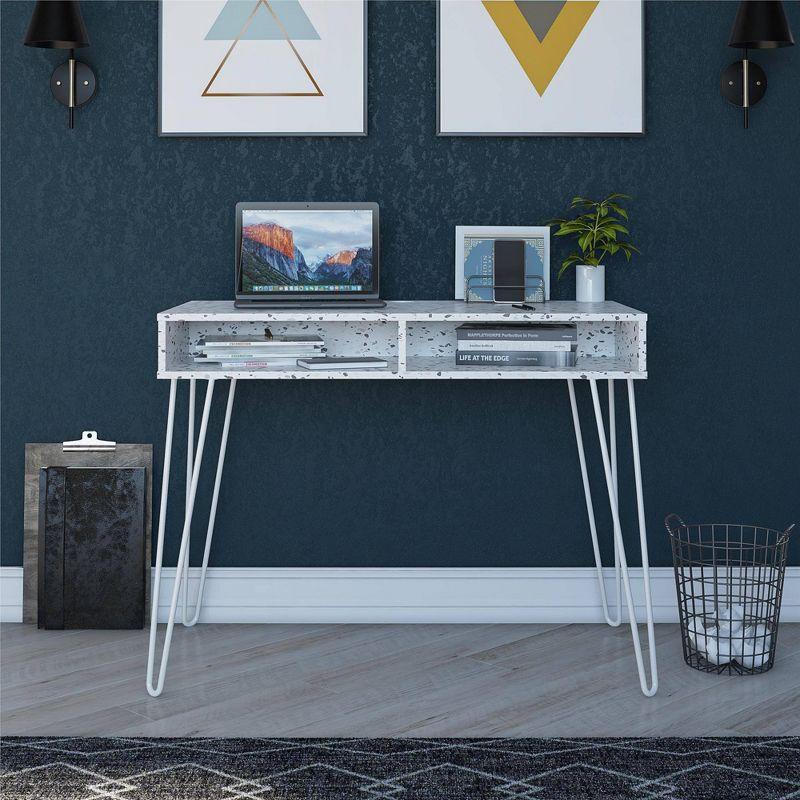 Mid-Century Modern Athena Terrazzo Desk with Hairpin Legs