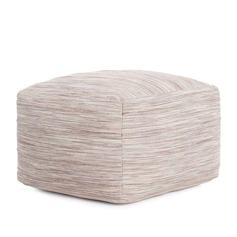 Eco-Friendly Handcrafted Brown/Ivory Cotton Pouf Ottoman